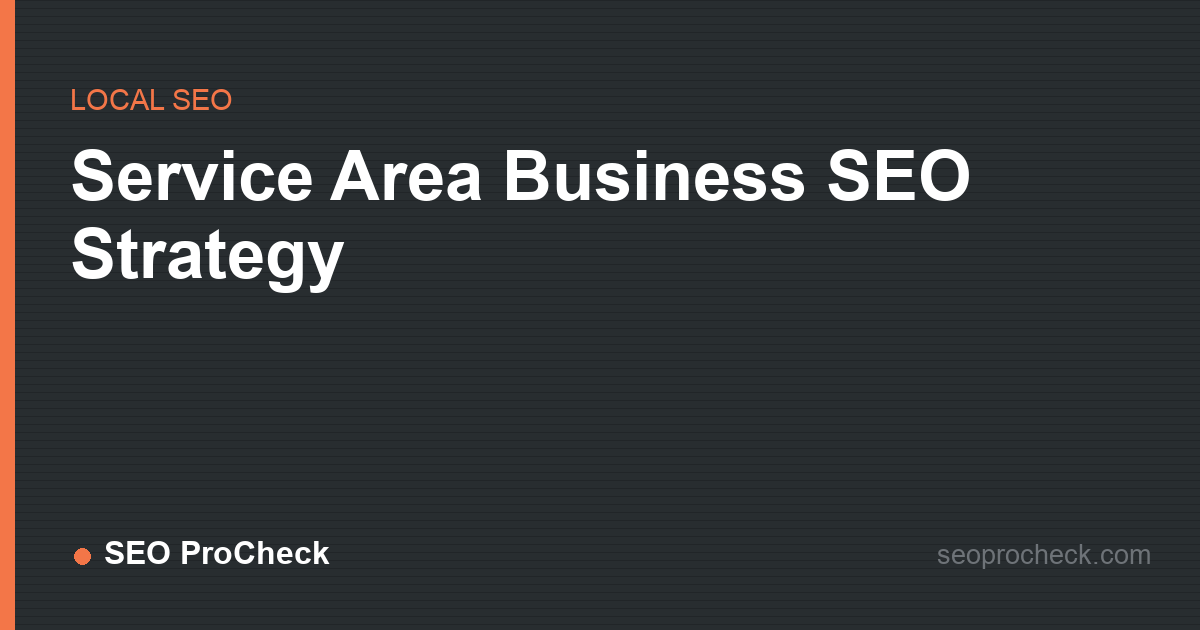 Service area business seo strategy