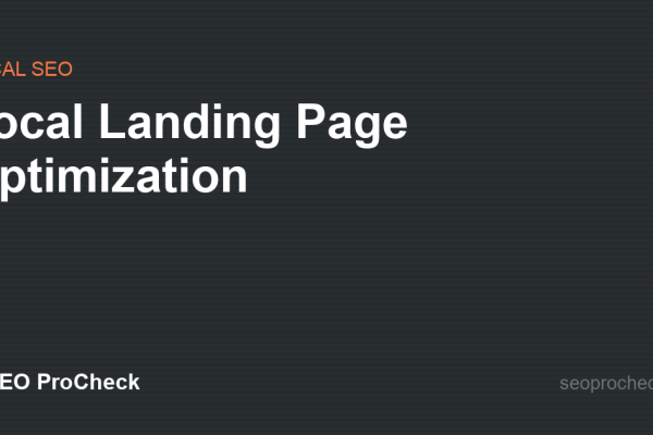 Local Landing Page Optimization