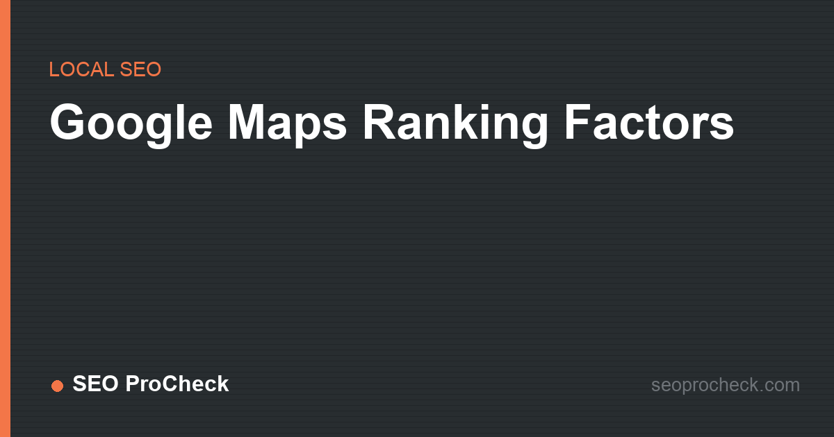Google maps ranking factors