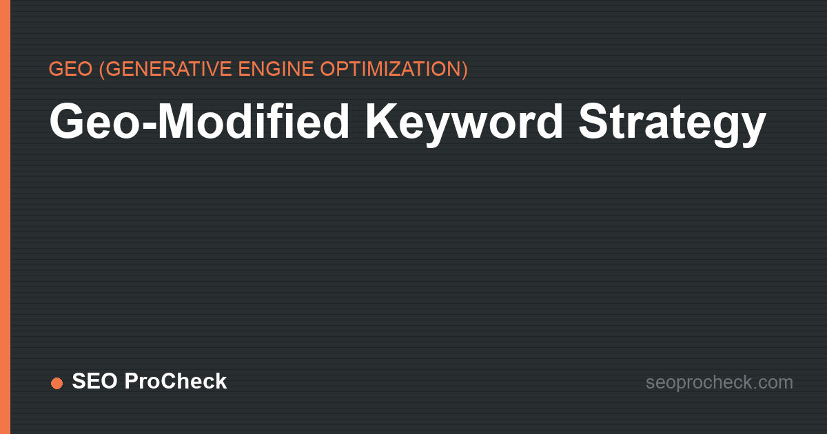 Geo-modified keyword strategy