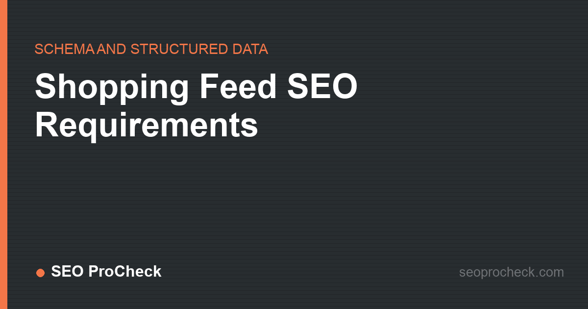 Shopping feed seo requirements