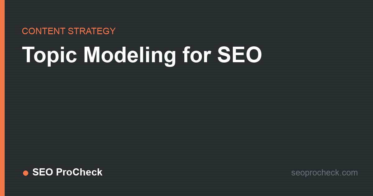 Topic modeling for seo