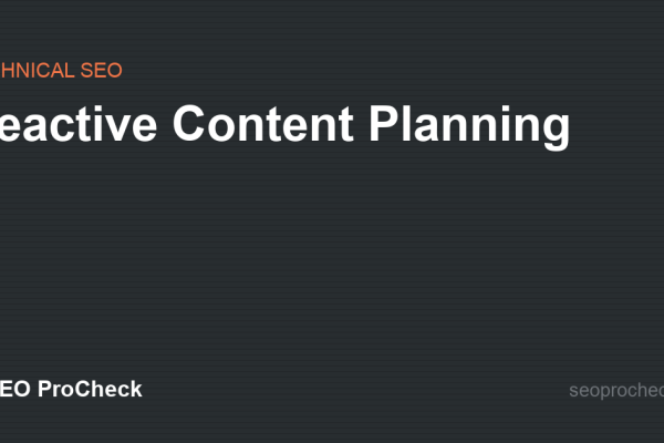 Reactive Content Planning