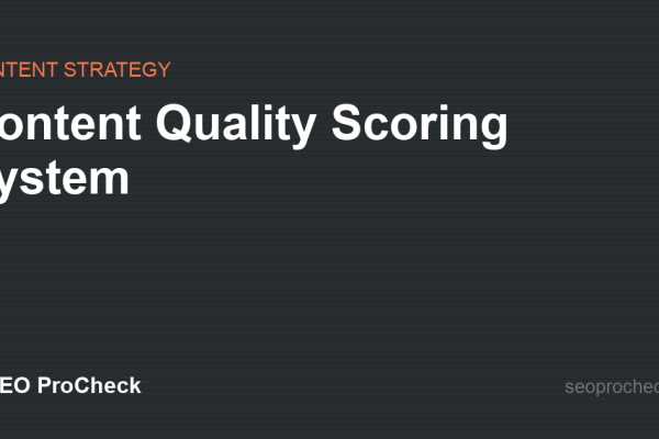 Content Quality Scoring System