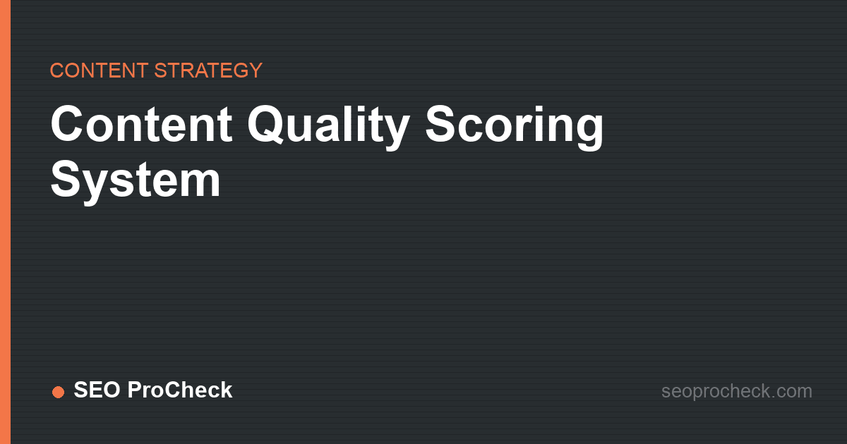 Content quality scoring system