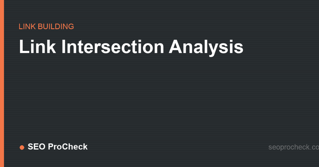 Link intersection analysis 2 Link intersection analysis