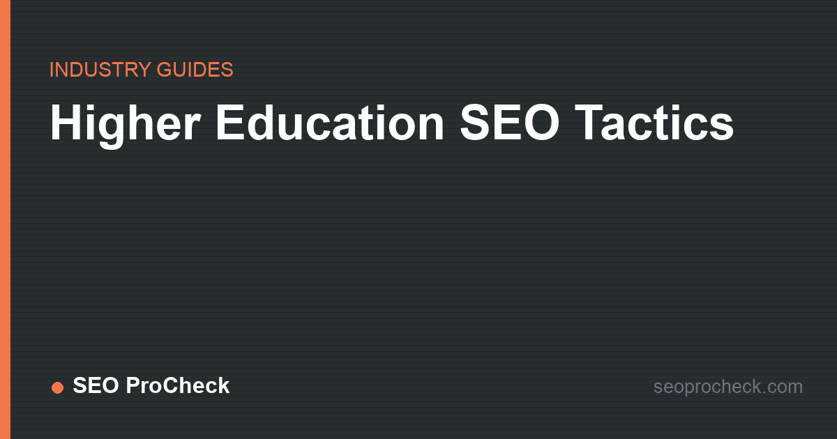 Higher education seo tactics