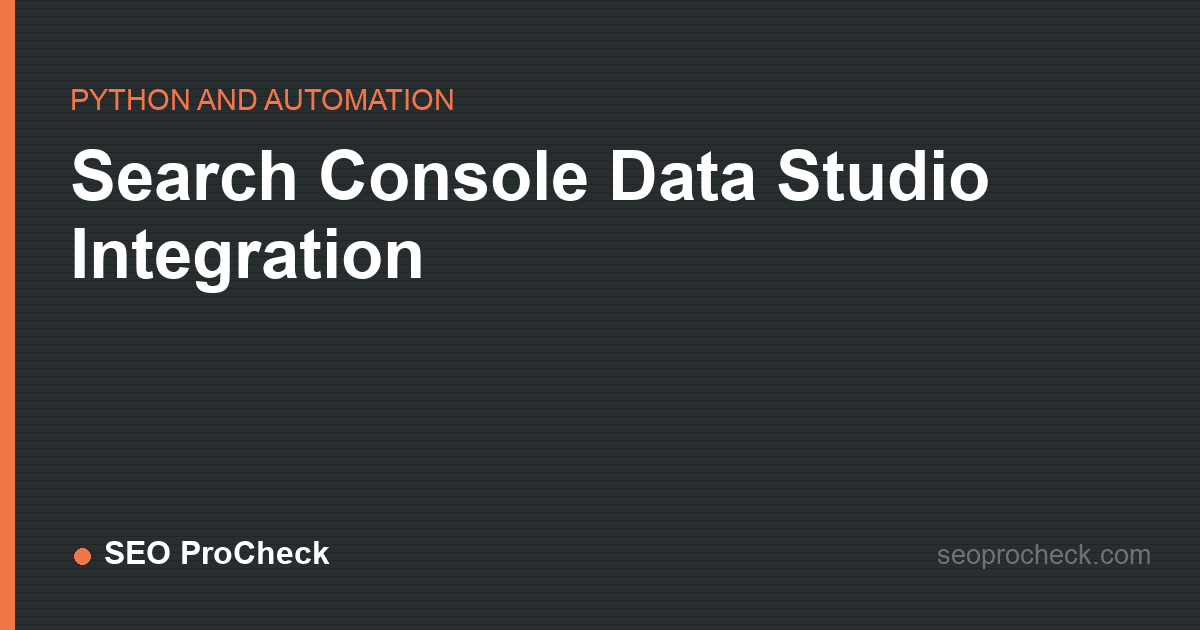 Search console data studio integration
