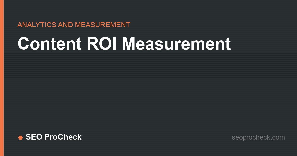 Content roi measurement