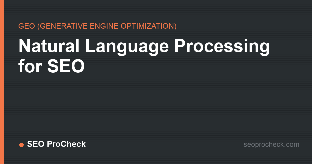 Natural language processing for seo