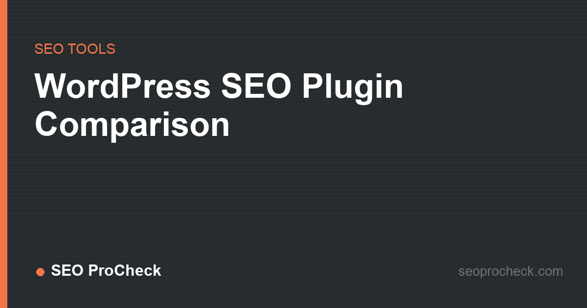 Wordpress seo plugin comparison