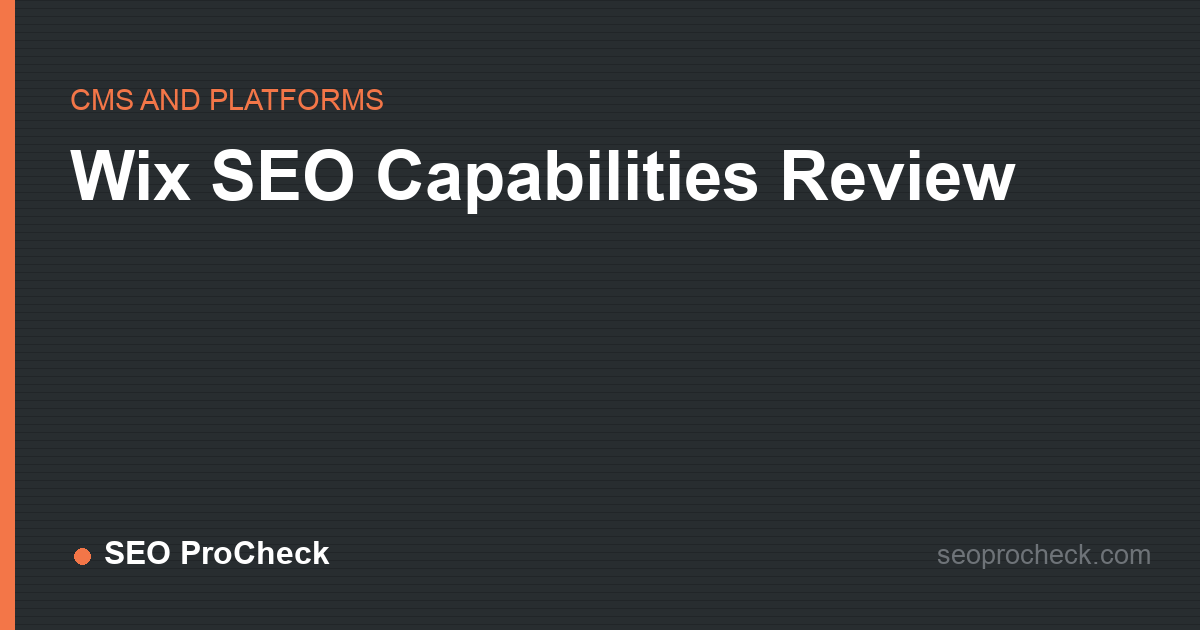 Wix seo capabilities review