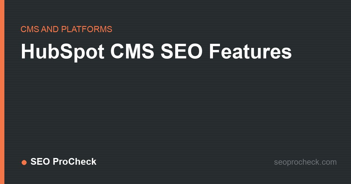 Hubspot cms seo features