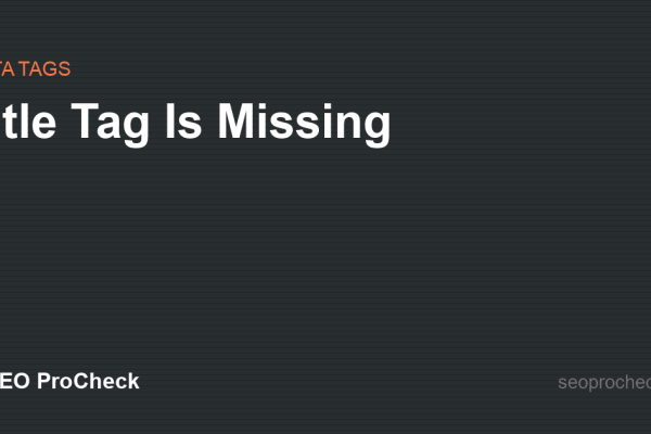 Title Tag Is Missing