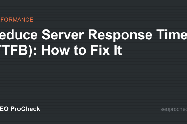 Reduce Server Response Times (TTFB): How to Fix It