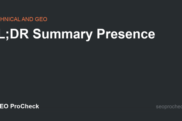 TL;DR Summary Presence