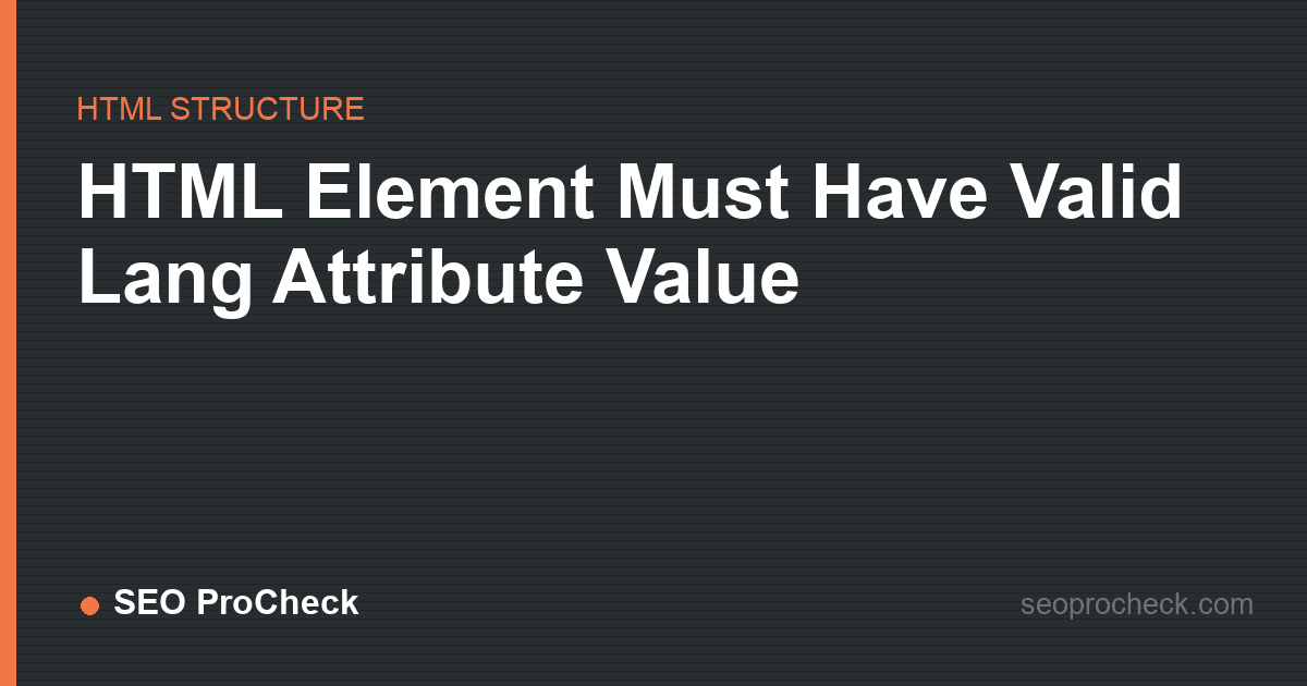 Html element must have valid lang attribute value