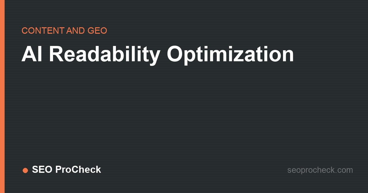 Ai readability optimization