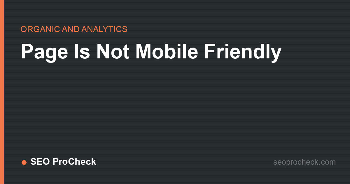 Page is not mobile friendly
