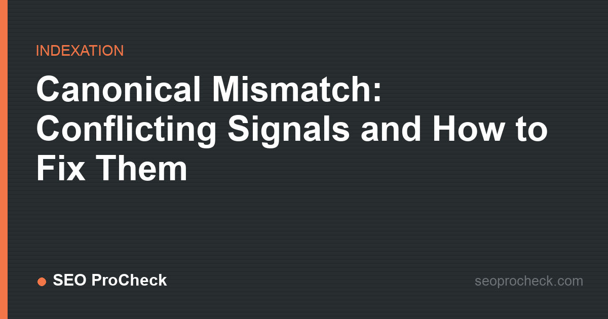 Canonical mismatch: conflicting signals and how to fix them
