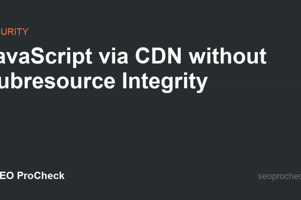 JavaScript via CDN without Subresource Integrity