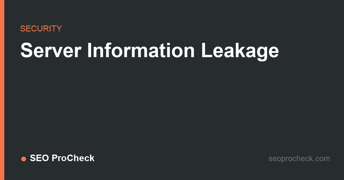 Server information leakage