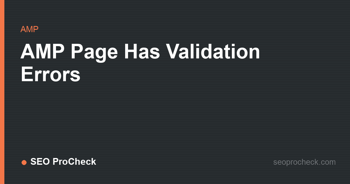 Amp page has validation errors