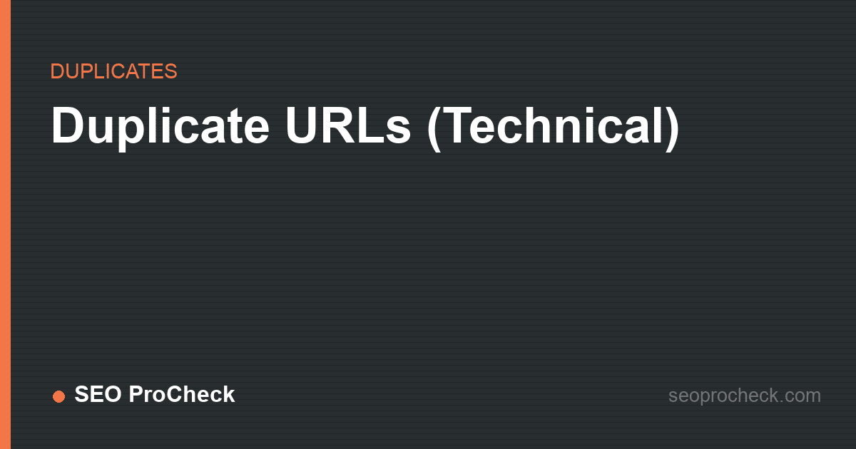 Duplicate urls (technical)