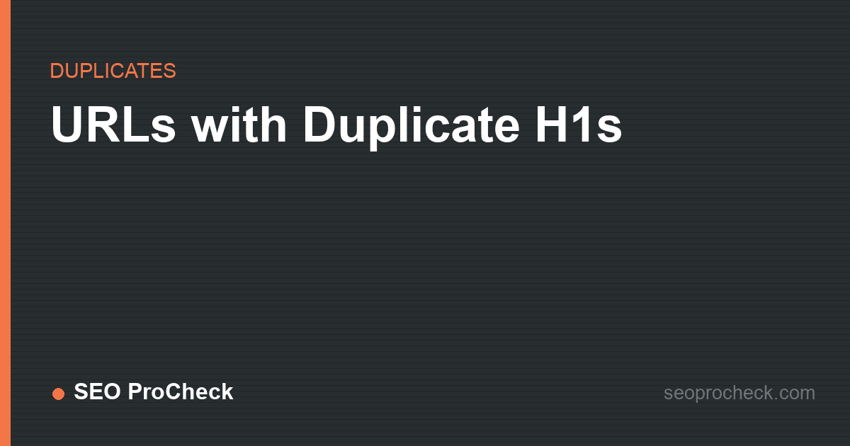 Urls with duplicate h1s
