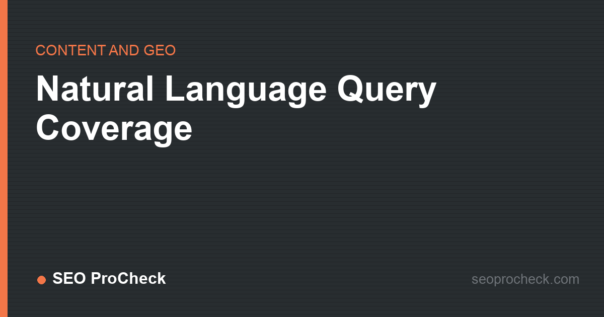 Natural language query coverage