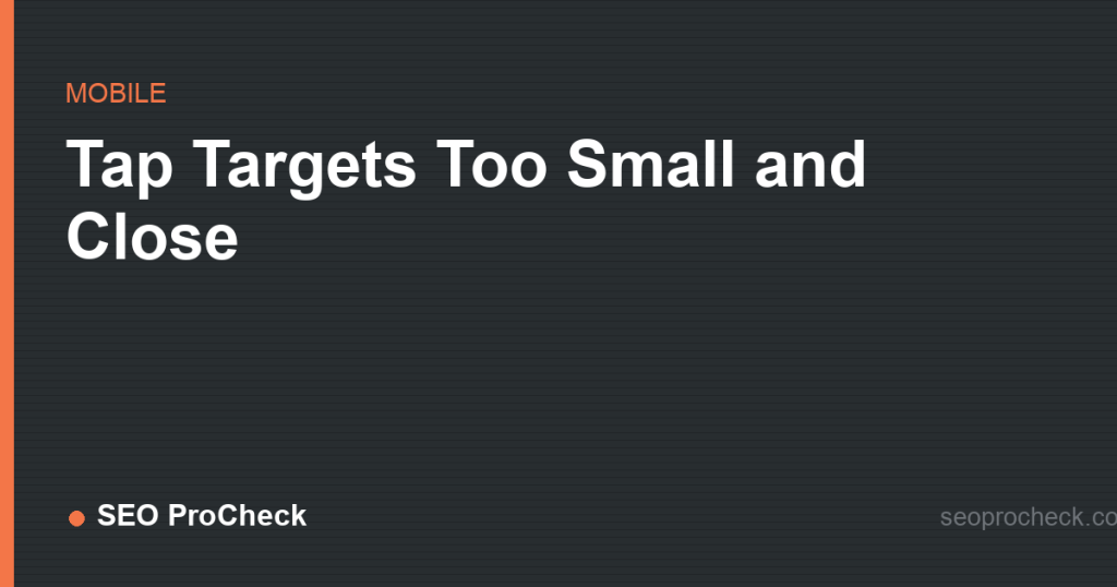 Tap targets too small and close together: how to fix it 2 Tap targets too small and close together: how to fix it