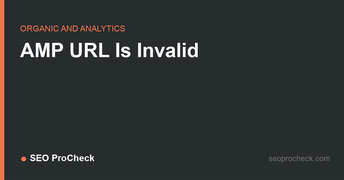 Amp url is invalid