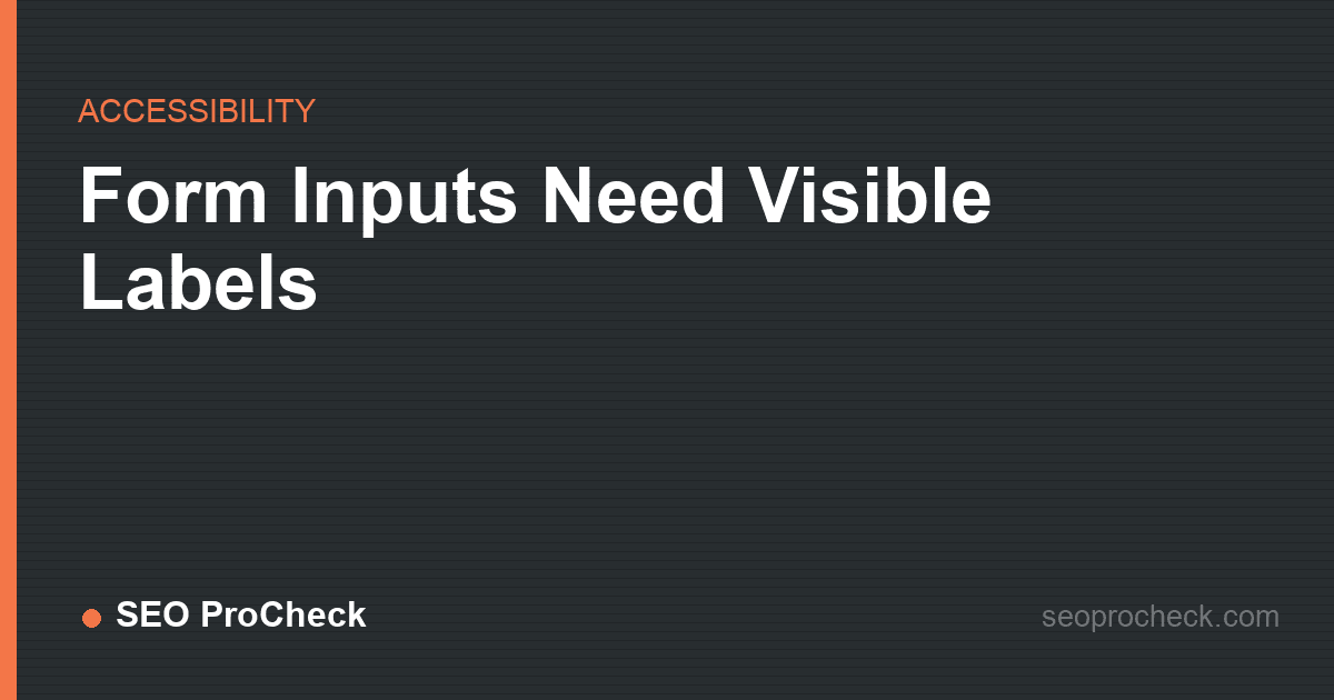 Form inputs need visible labels