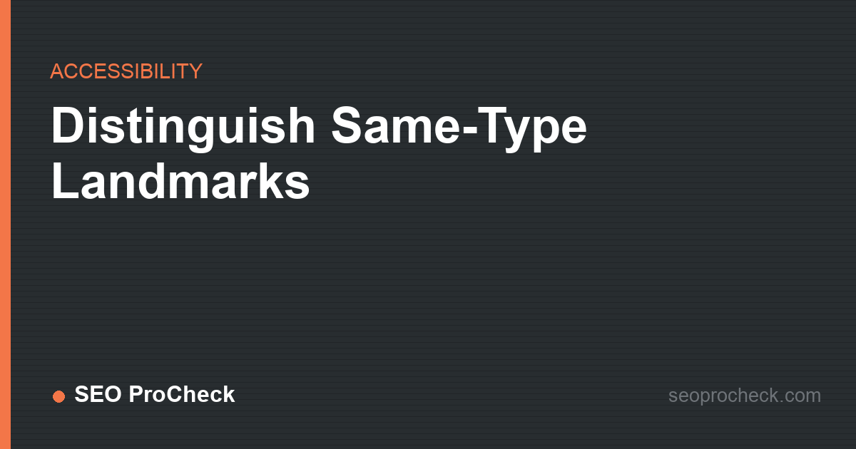 Distinguish same-type landmarks