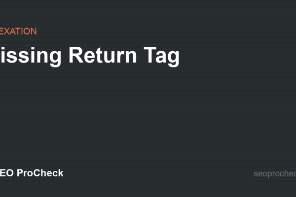 Missing Return Tag