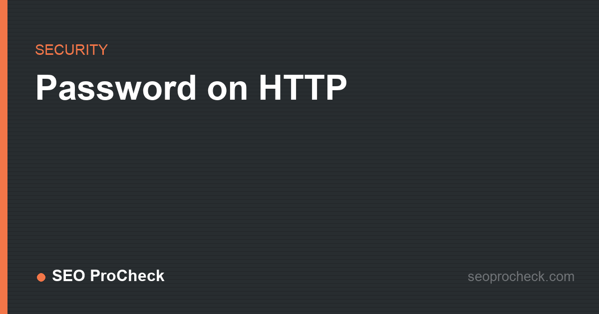 Password on http
