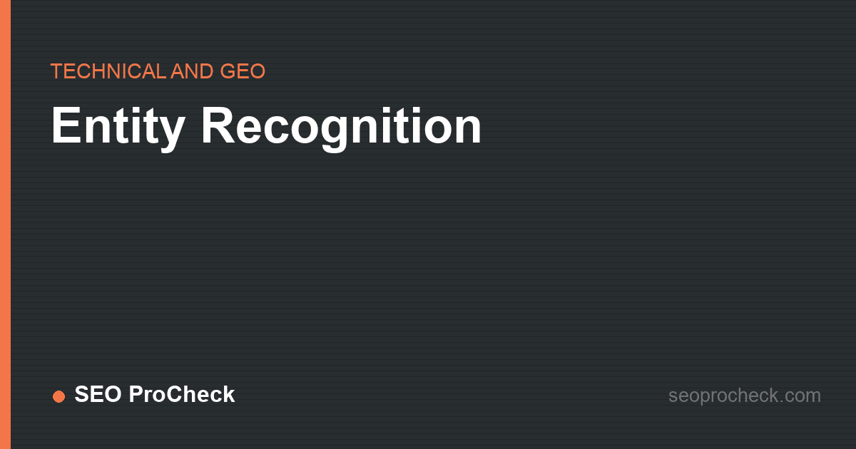 Entity recognition