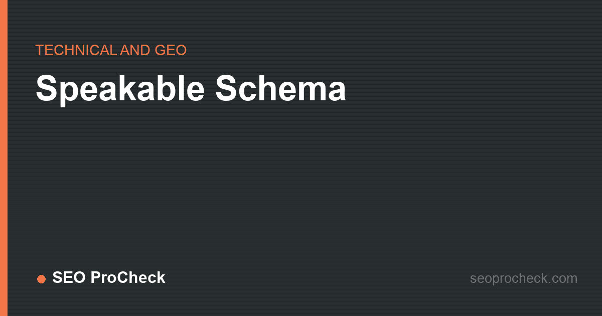 Speakable schema