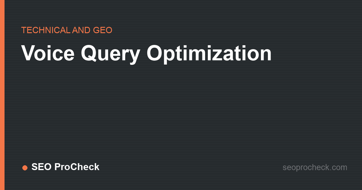 Voice query optimization