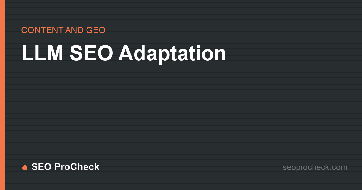 Llm seo adaptation