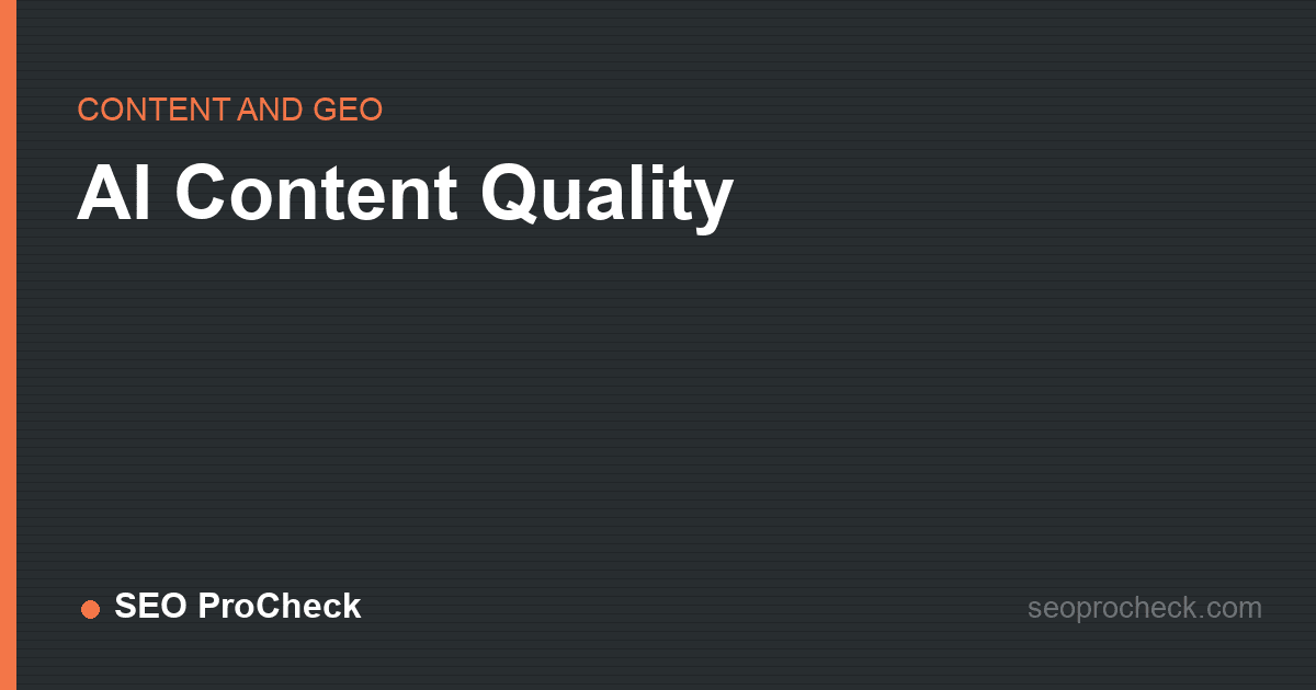 Ai content quality