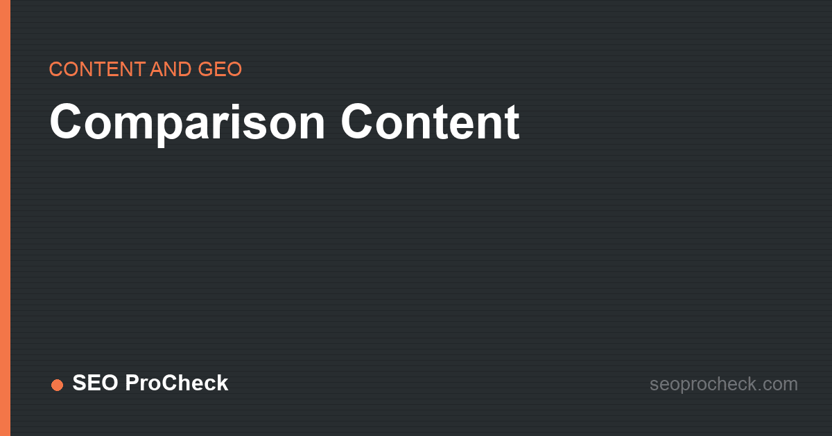 Comparison content