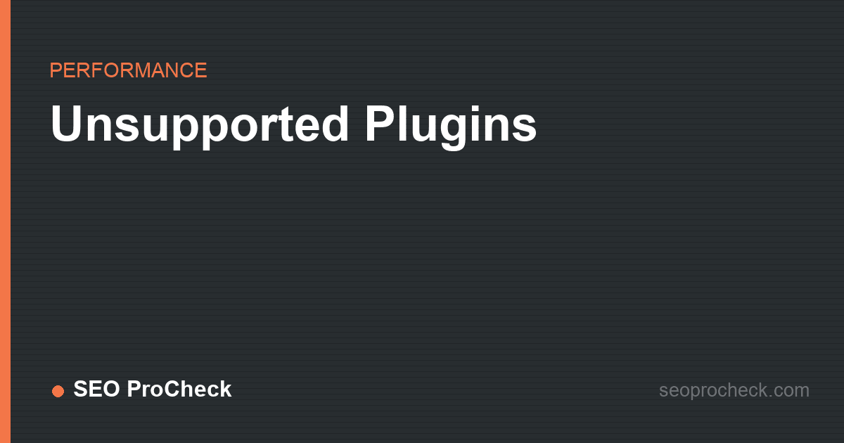 Unsupported plugins