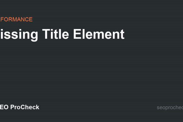 Missing Title Element