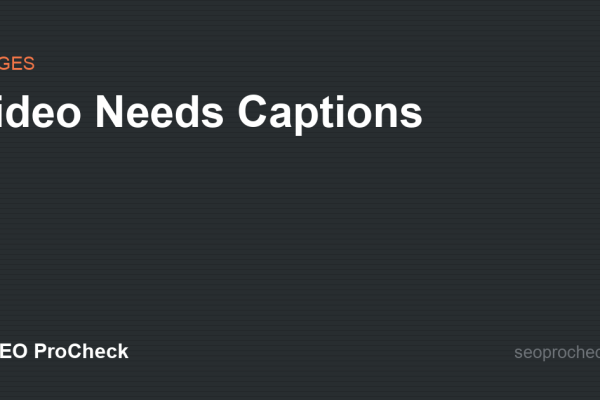 Video Needs Captions