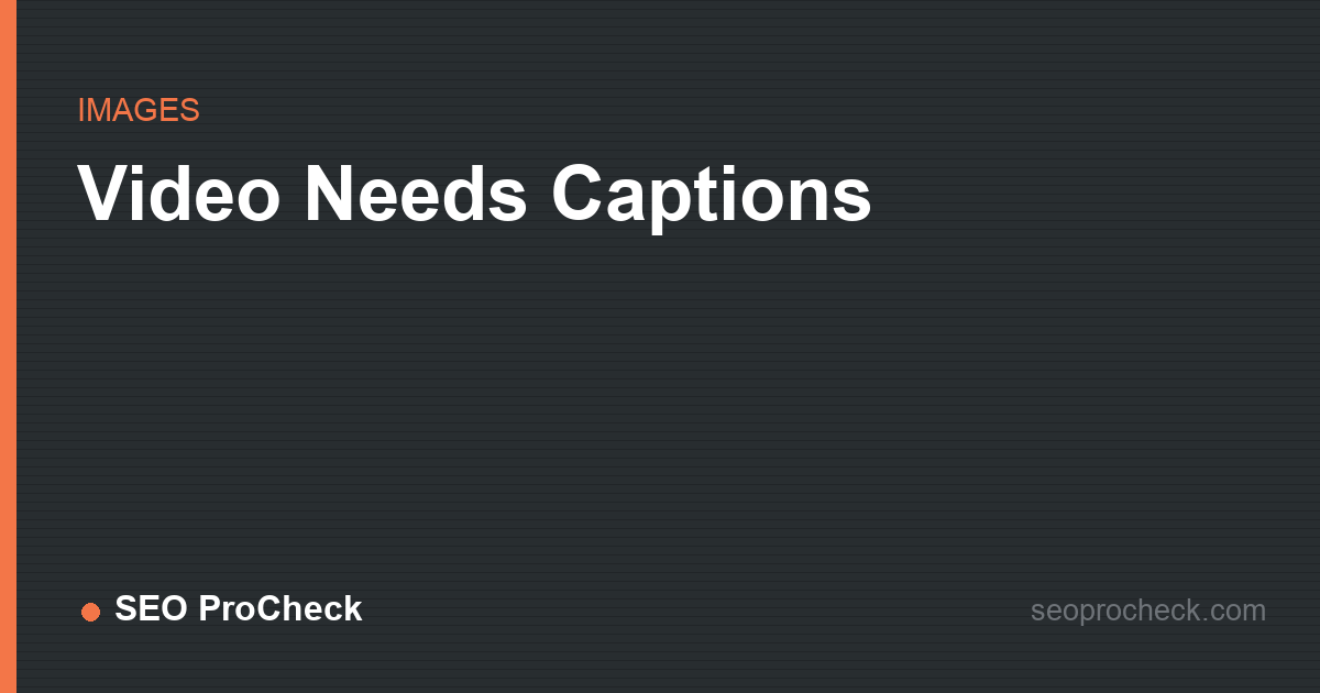 Video needs captions