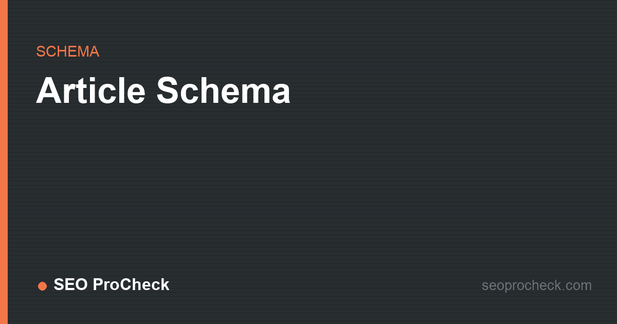Article schema