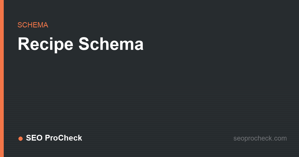 Recipe schema