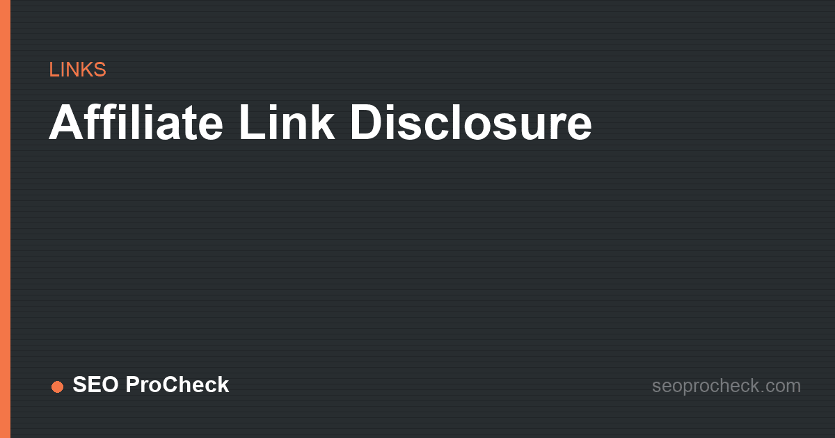 Affiliate link disclosure