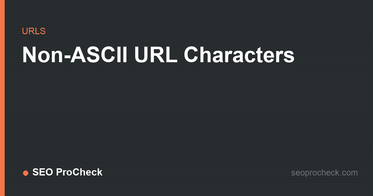 Non-ascii url characters